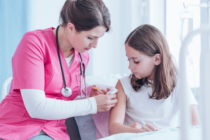 nurse injection in child