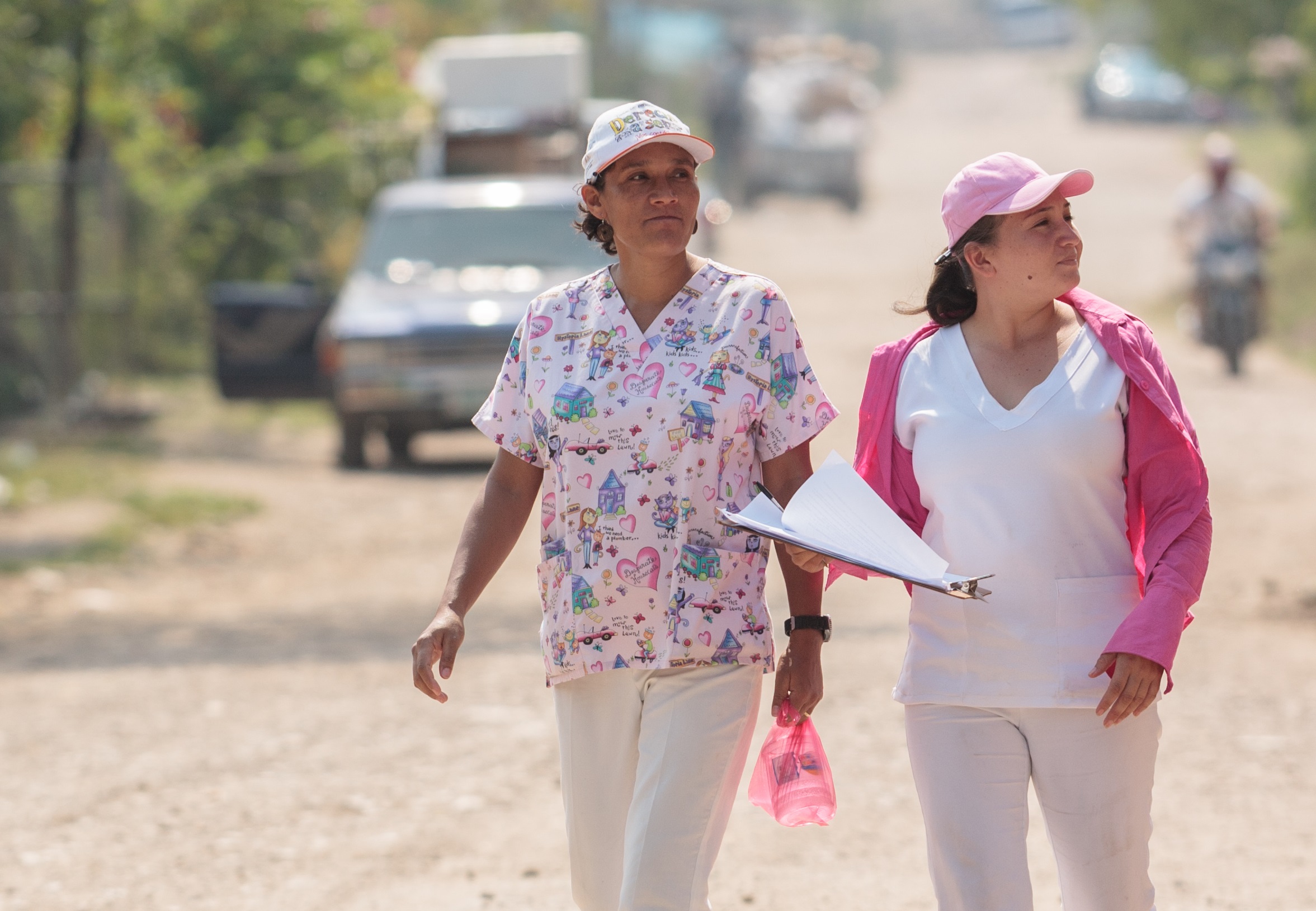 Health workers carry out a house-to-house survey to make sure children were vaccinated in San Esteban, Honduras on Thursday April 25, 2013.